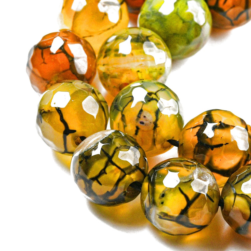 Κομπολόι ημιπολύτιμων λίθων φυσικού Αχάτη Dragon Veins και Αιματίτη / Κωδικός Προϊόντος: Α103