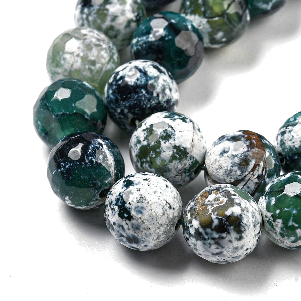 Κομπολόι ημιπολύτιμων λίθων φυσικού Αχάτη κρακελέ και Αιματίτη / Κωδικός Προϊόντος: Α104