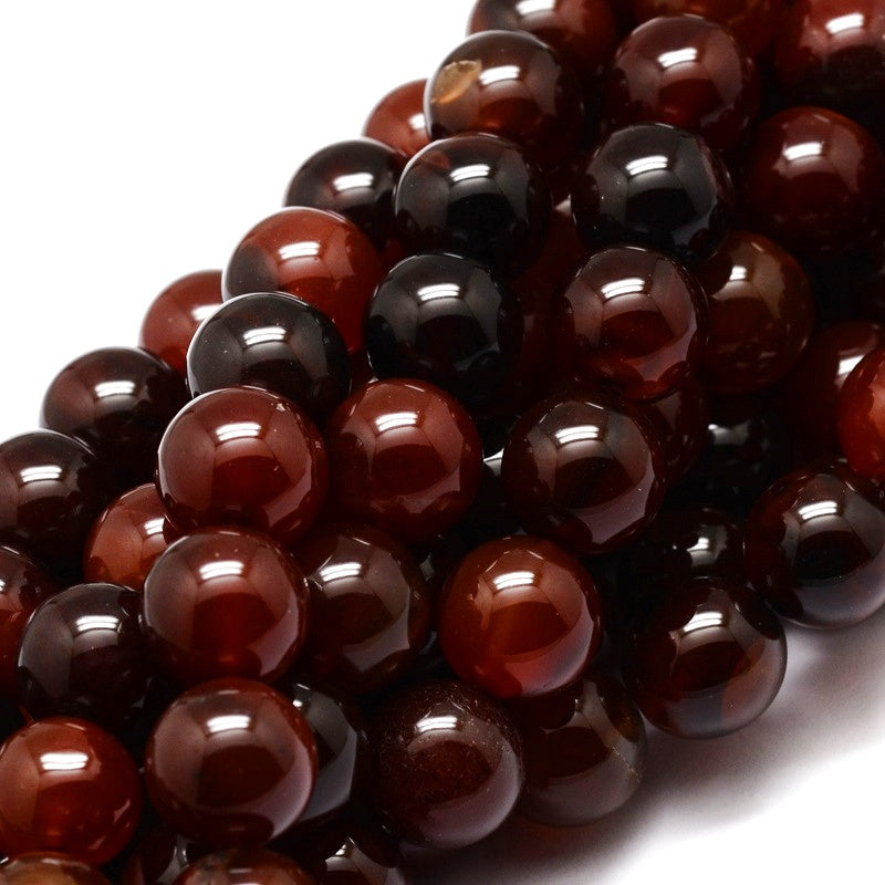 Κομπολόι ημιπολύτιμων λίθων φυσικού Πύρινου Αχάτη και Αιματίτη / Κωδικός Προϊόντος: Α107