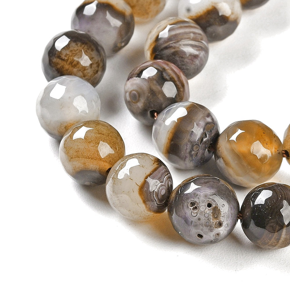 Κομπολόι ημιπολύτιμων λίθων φυσικού Αχάτη και Αιματίτη / Κωδικός Προϊόντος: Α127