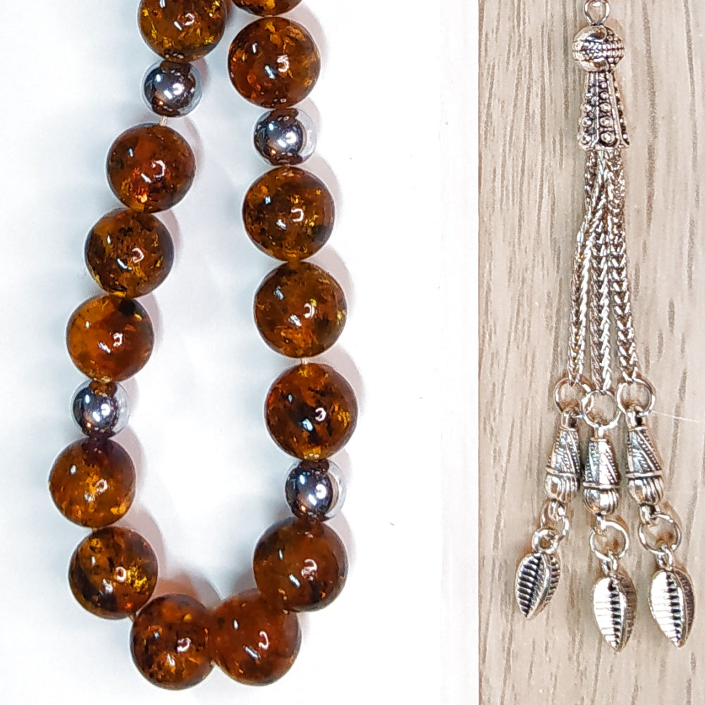 Κομπολόι χειροποίητο από Πρεσαριστό Κεχριμπάρι Βαλτικής / Κωδικός Προϊόντος: Κ102