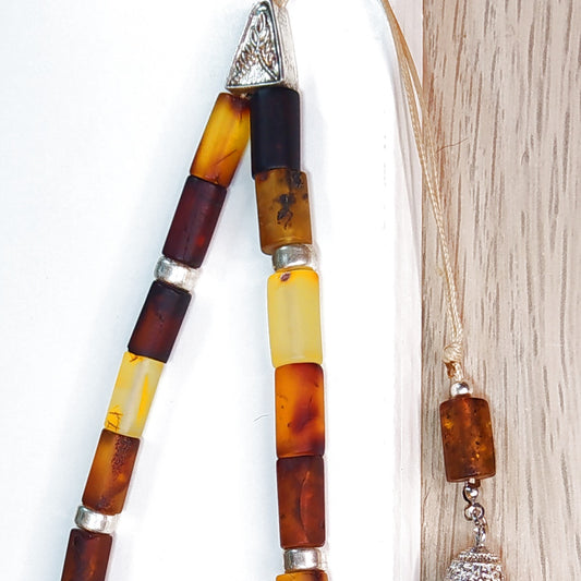 Κομπολόι χειροποίητο από Φυσικό Κεχριμπάρι Βαλτικής με Ασήμι / Κωδικός Προϊόντος: Κ103