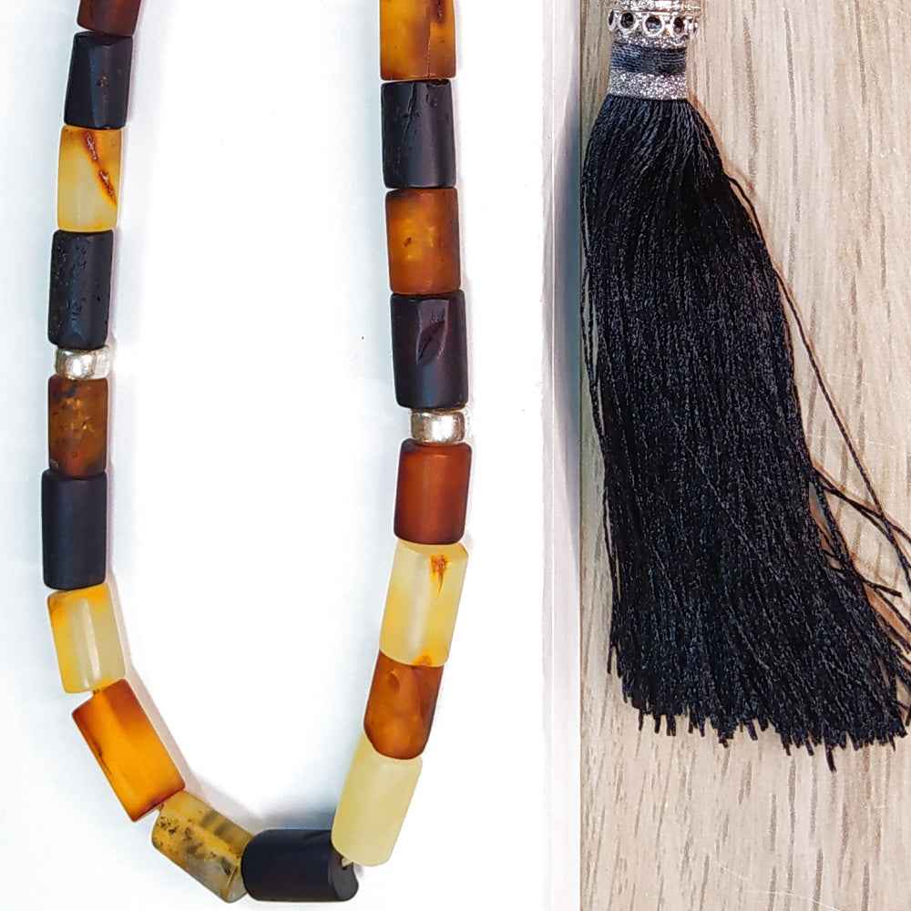 Κομπολόι χειροποίητο από Φυσικό Κεχριμπάρι Βαλτικής με Ασήμι / Κωδικός Προϊόντος: Κ103