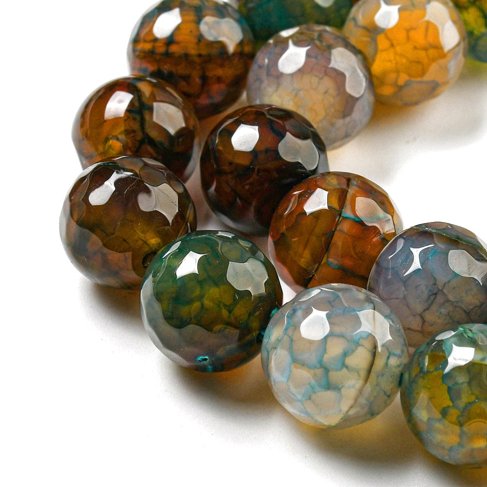 Κολιέ ημιπολύτιμων λίθων φυσικού Αχάτη και Αιματίτη / Κωδικός Προϊόντος: Ζ106