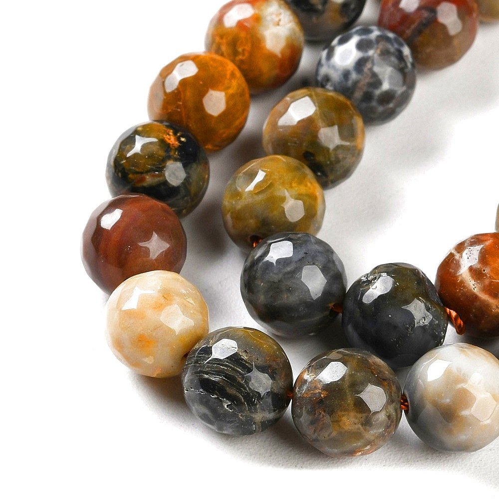 Κολιέ ημιπολύτιμων λίθων φυσικού Αχάτη και Αιματίτη / Κωδικός Προϊόντος: Ζ127