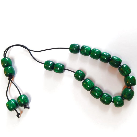 Κομπολόι χειροποίητο από μίγμα κεχριμπαριού με 19 χάντρες / Κωδικός Προϊόντος: BR271