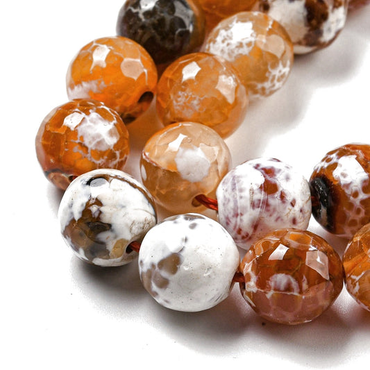 Κομπολόι ημιπολύτιμων λίθων φυσικού Αχάτη κρακελέ και Αιματίτη / Κωδικός Προϊόντος: Α105