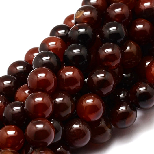 Κομπολόι ημιπολύτιμων λίθων φυσικού Πύρινου Αχάτη και Αιματίτη / Κωδικός Προϊόντος: Α107