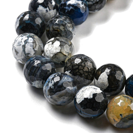 Κομπολόι ημιπολύτιμων λίθων φυσικού Αχάτη και Αιματίτη / Κωδικός Προϊόντος: Α118