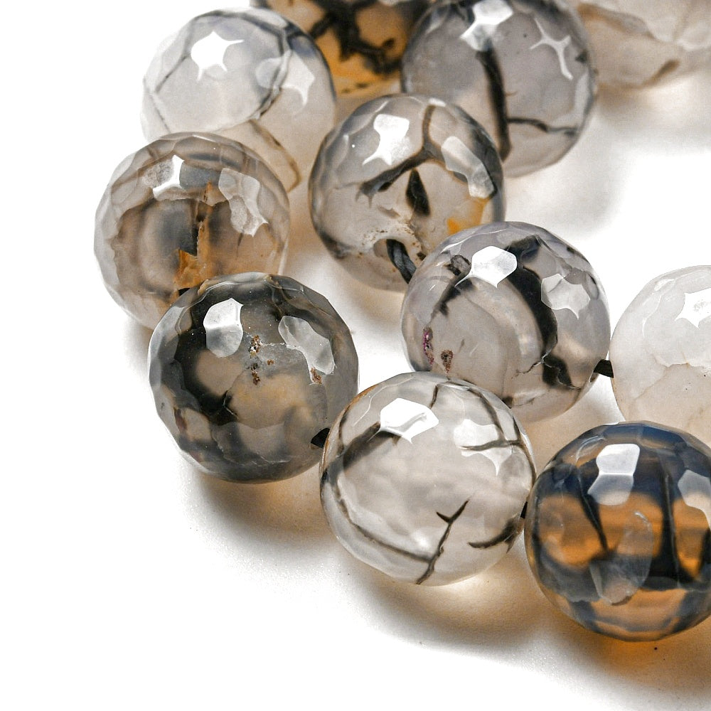 Κομπολόι ημιπολύτιμων λίθων φυσικού Αχάτη Dragon Veins και Αιματίτη / Κωδικός Προϊόντος: Α122