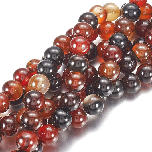 Κομπολόι ημιπολύτιμων λίθων φυσικού Πύρινου Αχάτη και Αιματίτη / Κωδικός Προϊόντος: Α125