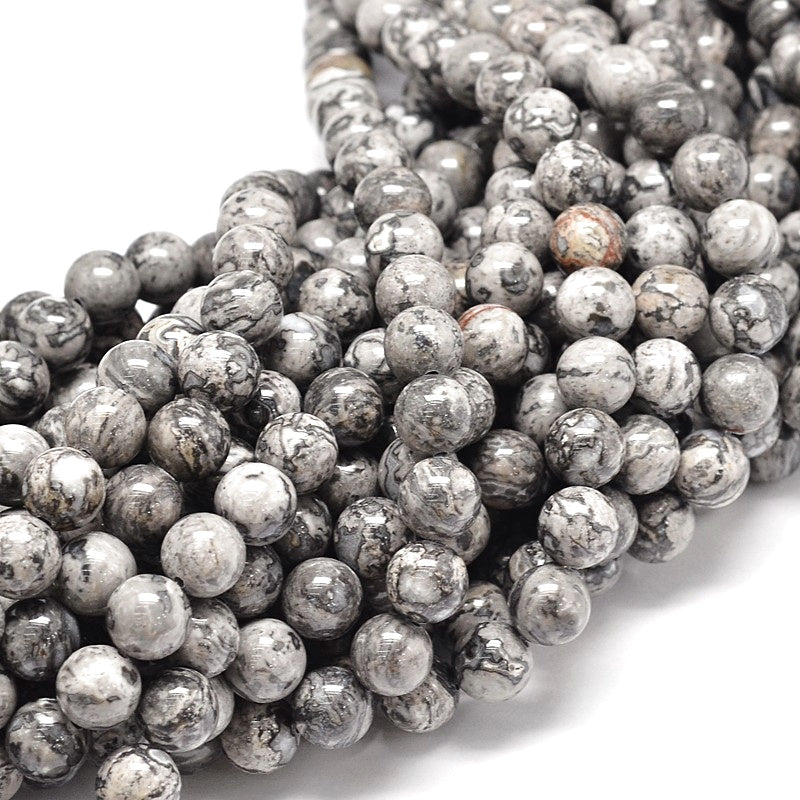 Κομπολόι ημιπολύτιμων λίθων φυσικού Ίασπη Πικάσο και Αιματίτη / Κωδικός Προϊόντος: Α136