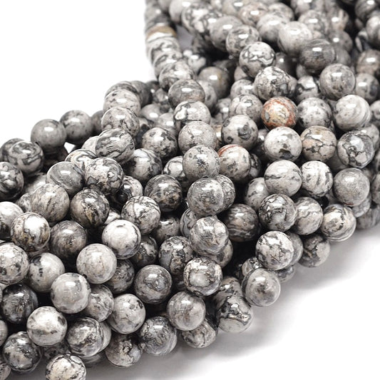 Κομπολόι ημιπολύτιμων λίθων φυσικού Ίασπη Πικάσο και Αιματίτη / Κωδικός Προϊόντος: Α136