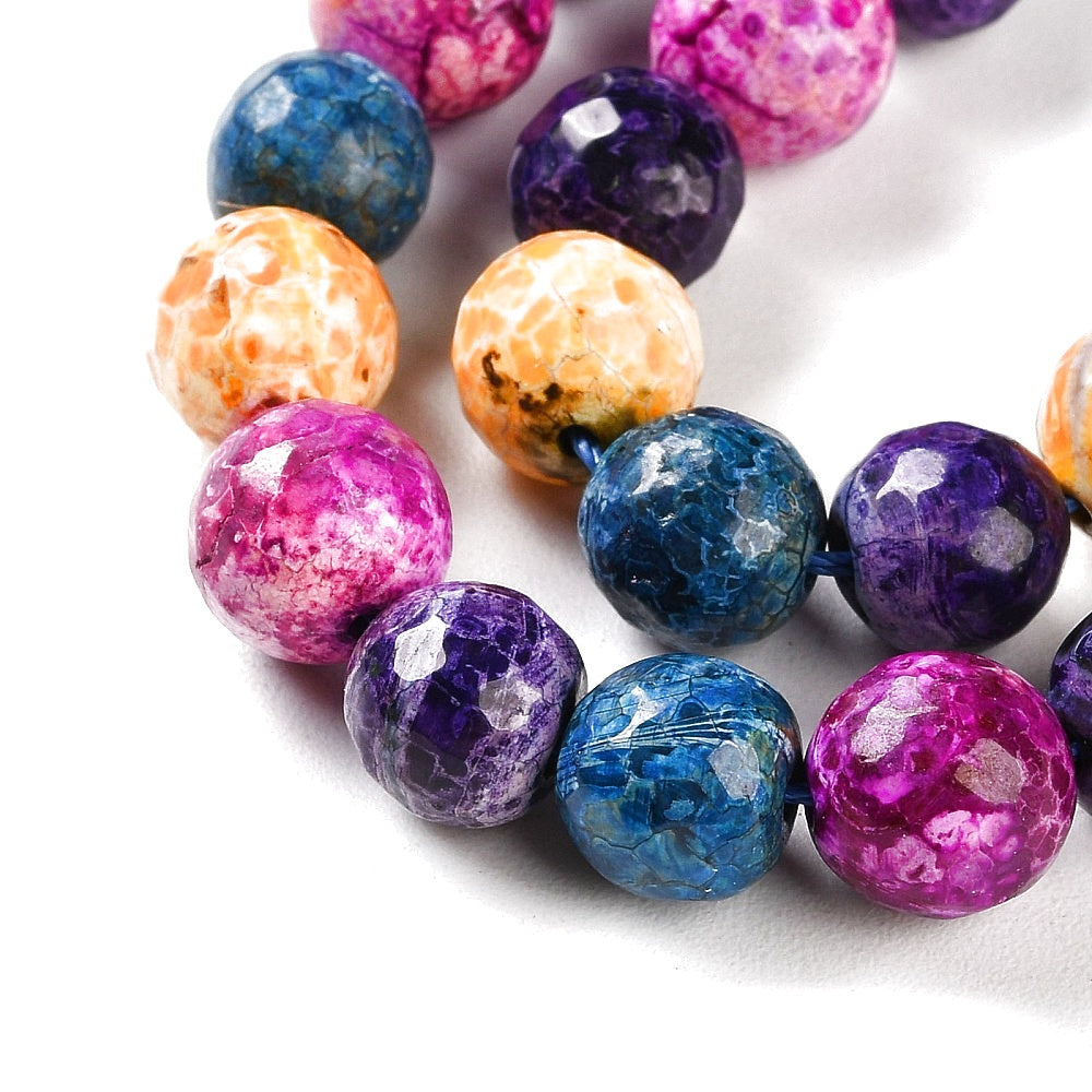 Κομπολόι ημιπολύτιμων λίθων φυσικού Αχάτη κρακελέ και Αιματίτη / Κωδικός Προϊόντος: Α137