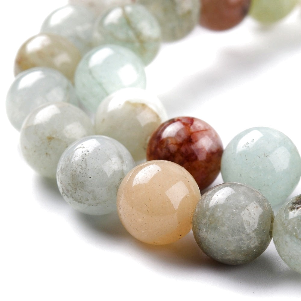 Κομπολόι ημιπολύτιμων λίθων φυσικού Λευκού Ίασπη και Αιματίτη / Κωδικός Προϊόντος: Α141