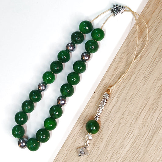 Κομπολόι ημιπολύτιμων λίθων φυσικού Μαλαισιανού Ίασπη και Αιματίτη / Κωδικός Προϊόντος: Α144