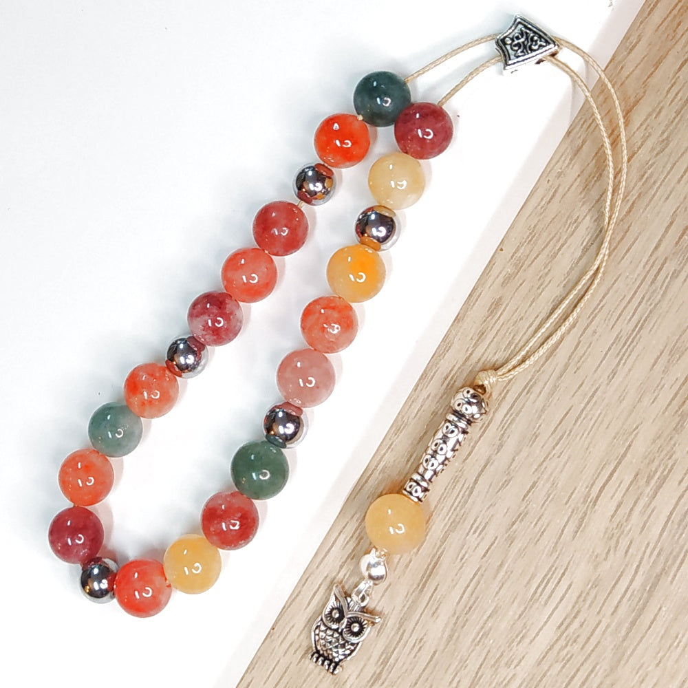 Κομπολόι ημιπολύτιμων λίθων φυσικού Μαλαισιανού Ίασπη και Αιματίτη / Κωδικός Προϊόντος: Α147