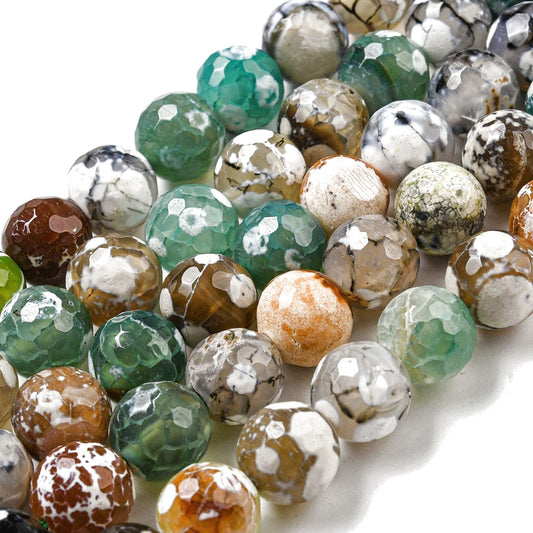 Κομπολόι ημιπολύτιμων λίθων φυσικού Αχάτη κρακελέ και Αιματίτη / Κωδικός Προϊόντος: Α164