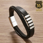 Leather 55 Δερμάτινο βραχιόλι με ανοξείδωτο ατσάλι σε συσκευασία δώρου / Κωδικός Προϊόντος: C135