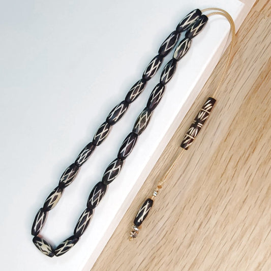 Κομπολόι χειροποίητο από Σκαλιστό Κόκκαλο Καμήλας / Κωδικός Προϊόντος: Ε109