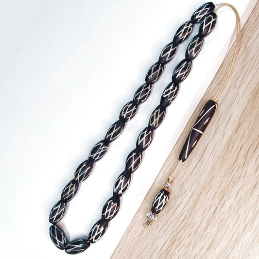 Κομπολόι χειροποίητο από Σκαλιστό Κόκκαλο Καμήλας / Κωδικός Προϊόντος: Ε120