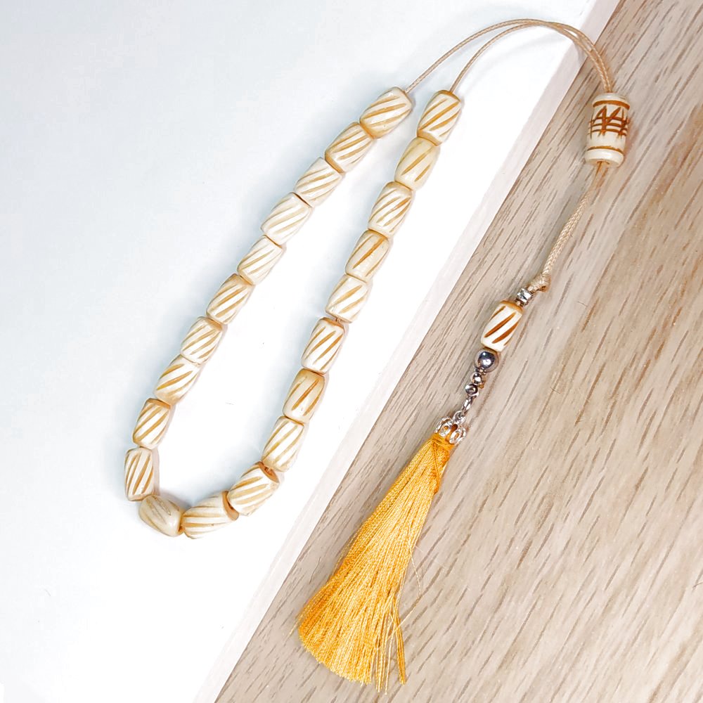 Κομπολόι χειροποίητο από Σκαλιστό Κόκκαλο Καμήλας / Κωδικός Προϊόντος: Ε127