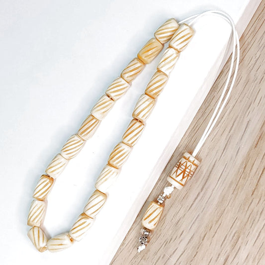 Κομπολόι χειροποίητο από Σκαλιστό Κόκκαλο Καμήλας / Κωδικός Προϊόντος: Ε128