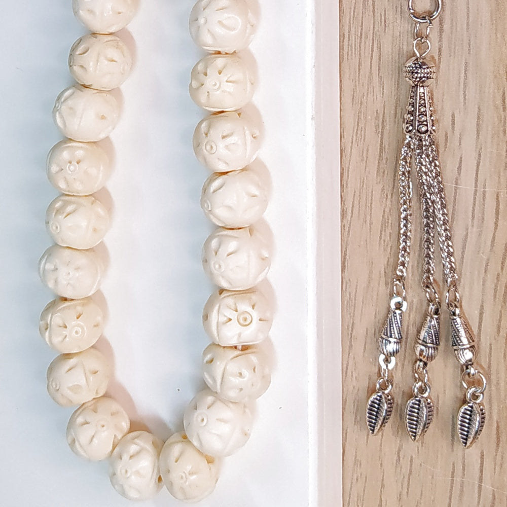 Κομπολόι χειροποίητο από Σκαλιστό Κόκκαλο Καμήλας / Κωδικός Προϊόντος: Ε139