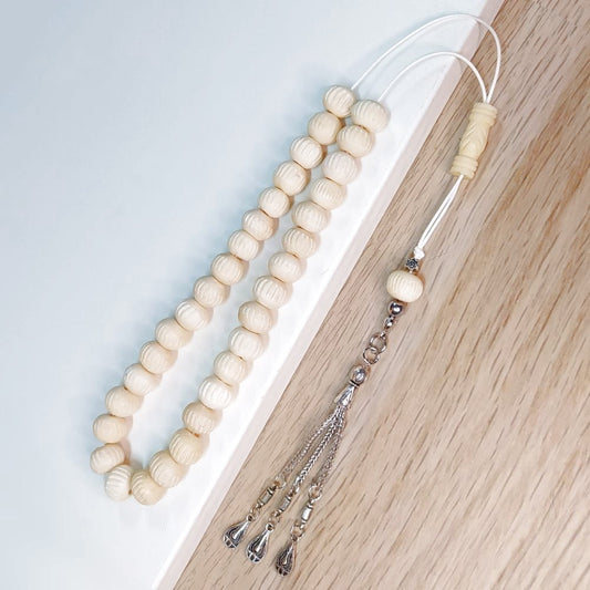 Κομπολόι χειροποίητο από Σκαλιστό Κόκκαλο Καμήλας / Κωδικός Προϊόντος: Ε145