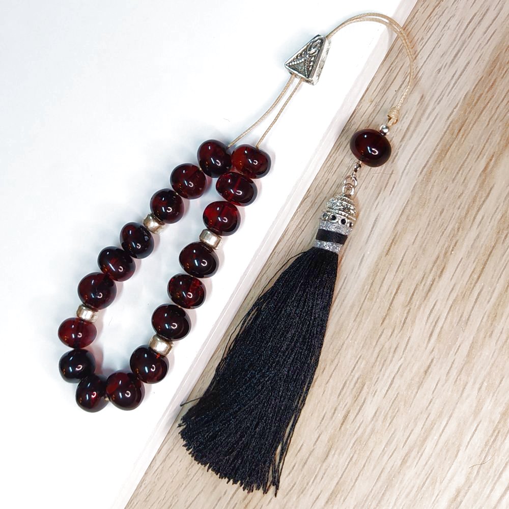 Κομπολόι χειροποίητο από Φυσικό Κεχριμπάρι Βαλτικής με Ασήμι / Κωδικός Προϊόντος: Κ101