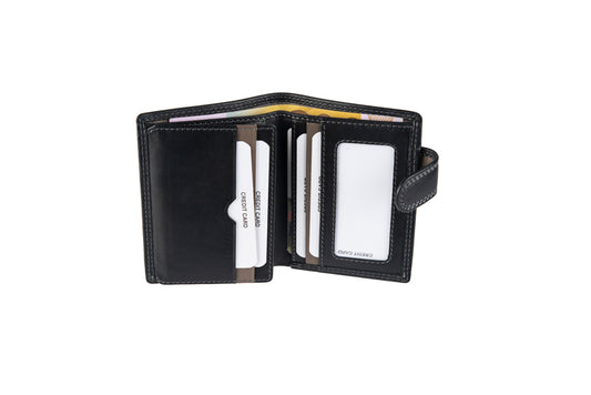 Δερμάτινο χειροποίητο ανδρικό πορτοφόλι / Κωδικός Προϊόντος: AN 9-955 blackgrey