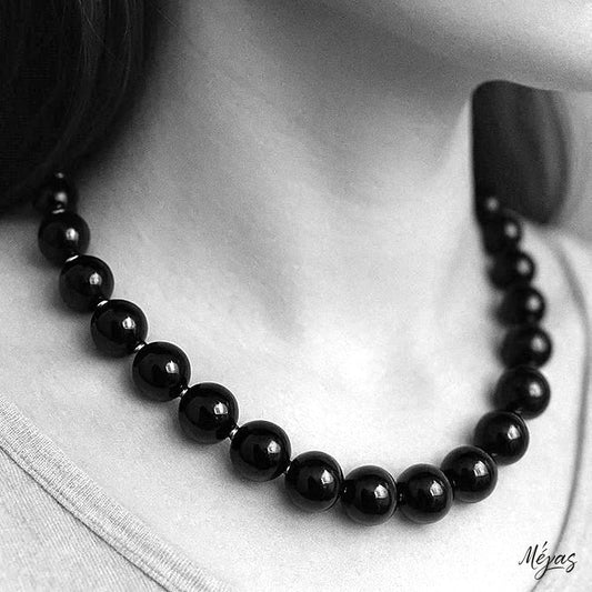 Κολιέ ημιπολύτιμων λίθων φυσικού Μαύρου Όνυχα και Αιματίτη / Κωδικός Προϊόντος: Ζ108