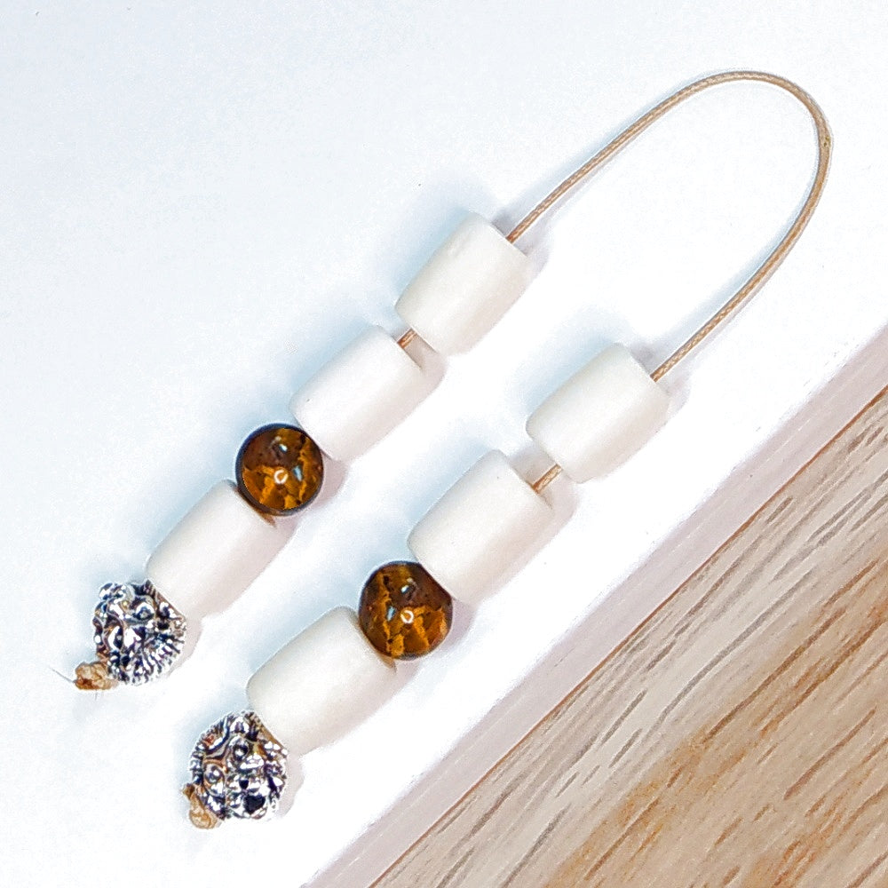 Μπεγλέρι χειροποίητο από Κόκκαλο Καμήλας και φυσικό πέτρωμα Μάτι Τίγρης / Κωδικός Προϊόντος: BR1005