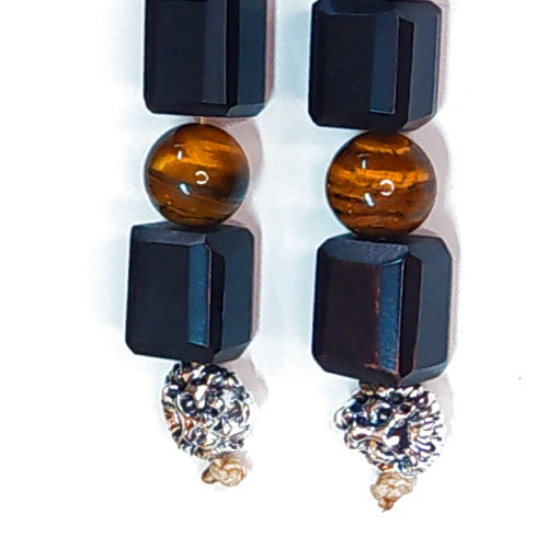 Μπεγλέρι χειροποίητο από Κέρατο και φυσικό πέτρωμα Μάτι Τίγρης / Κωδικός Προϊόντος: BR1007