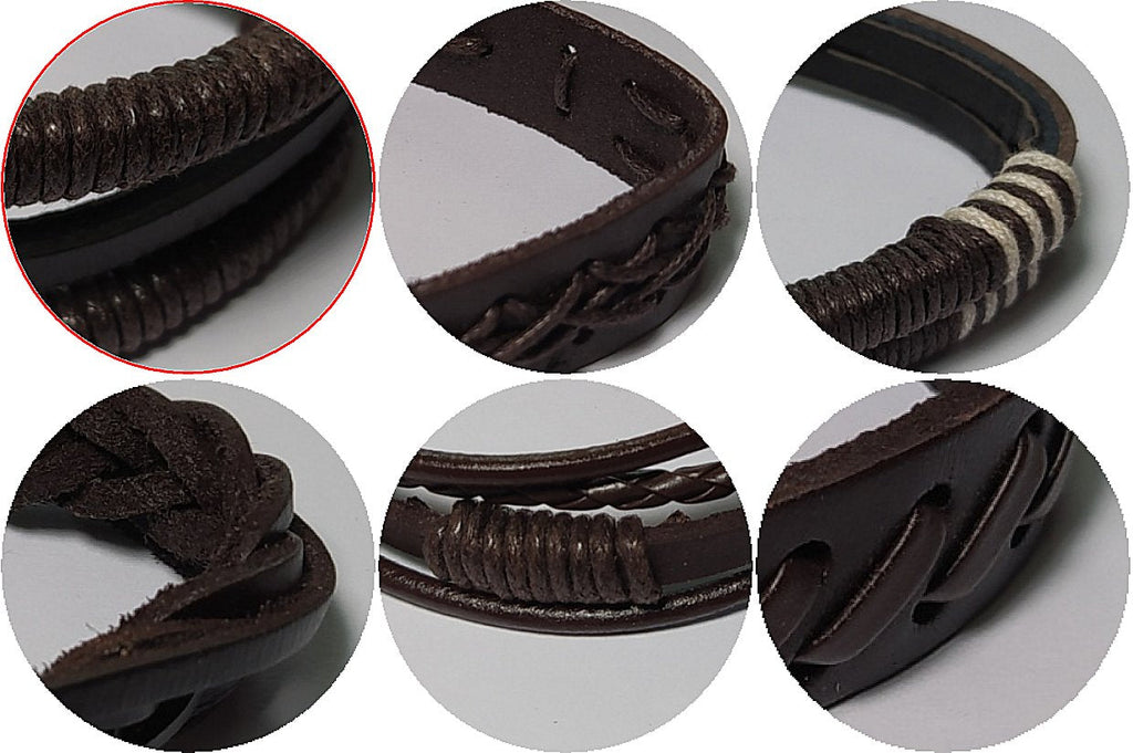 Northmen Leather Set από 6 χειροποίητα Δερμάτινα βραχιόλια / Κωδικός Προϊόντος: BR292