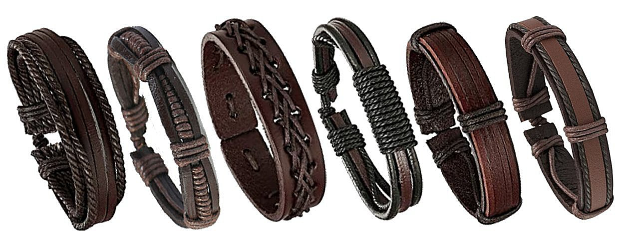 Northmen Leather Set από 6 χειροποίητα Δερμάτινα βραχιόλια / Κωδικός Προϊόντος: BR292