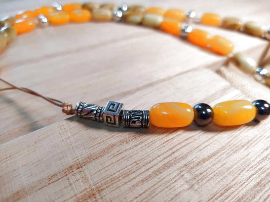 Στάχυ Συλλεκτικό Κομπολόι χειροποίητο από ρητίνη με 35 χάντρες / Κωδικός Προϊόντος: BR624