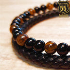 Leather 55 Ανδρικό Xειροποίητο Δερμάτινο βραχιόλι με ανοξείδωτο ατσάλι σε συσκευασία δώρου / Κωδικός Προϊόντος: C101