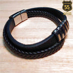 Leather 55 Δερμάτινο βραχιόλι με ανοξείδωτο ατσάλι σε συσκευασία δώρου / Κωδικός Προϊόντος: C135