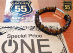 Leather 55 Ανδρικό Xειροποίητο Δερμάτινο βραχιόλι με ανοξείδωτο ατσάλι σε συσκευασία δώρου / Κωδικός Προϊόντος: C168