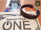 Leather 55 Ανδρικό Xειροποίητο Δερμάτινο βραχιόλι με ανοξείδωτο ατσάλι σε συσκευασία δώρου / Κωδικός Προϊόντος: C181