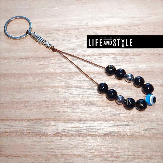 Ημιπολύτιμων λίθων Μπρελόκ μπεγλέρι από Αχάτη και Αιματίτη / Κωδικός Προϊόντος: KEY115