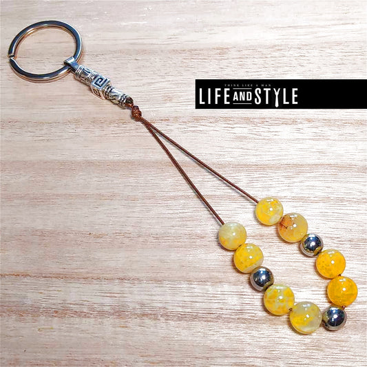 Ημιπολύτιμων λίθων Μπρελόκ μπεγλέρι από Αχάτη και Αιματίτη / Κωδικός Προϊόντος: KEY126