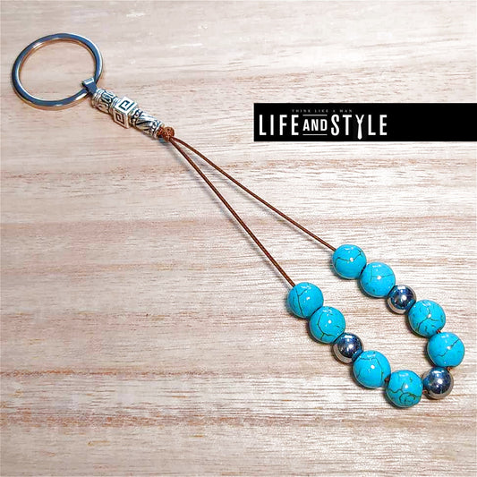 Ημιπολύτιμων λίθων Μπρελόκ μπεγλέρι από Αχάτη και Αιματίτη / Κωδικός Προϊόντος: KEY131