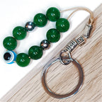 Ημιπολύτιμων λίθων Μπρελόκ μπεγλέρι φυσικού Μαλαισιανού Ίασπη και Αιματίτη / Κωδικός Προϊόντος: KEY144