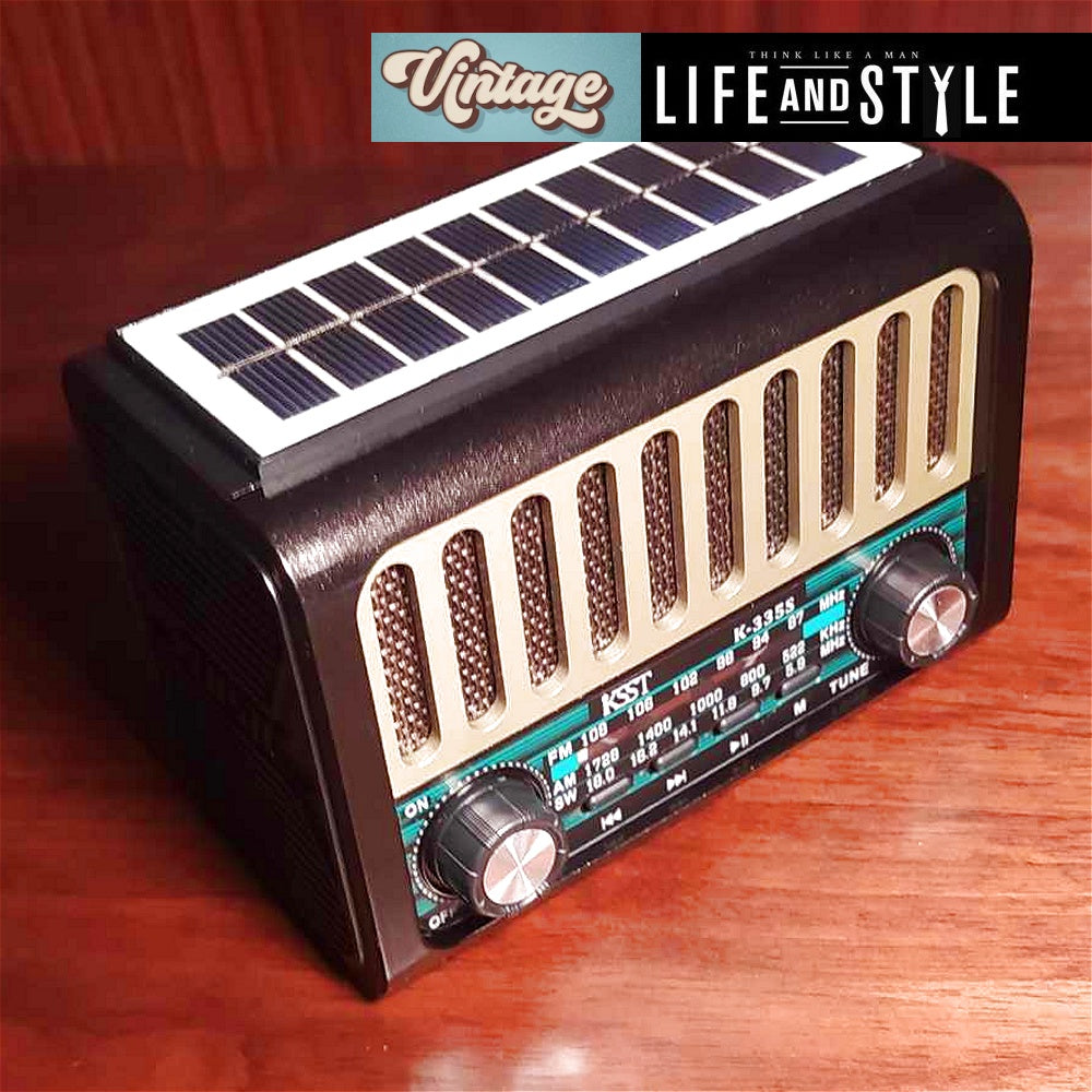 Επαναφορτιζόμενο Vintage ραδιόφωνο +Ηλιακή φόρτηση & Bluetooth / Κωδικός Προϊόντος: T144