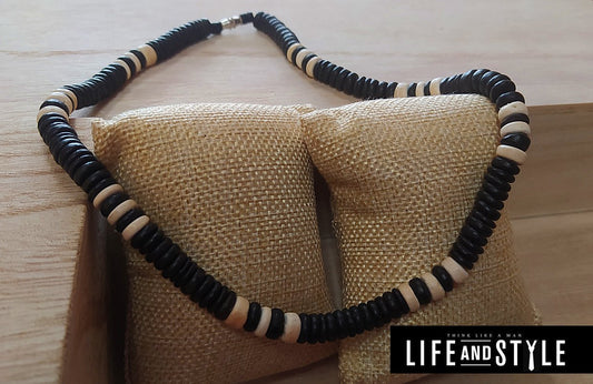 Ξύλινο χειροποίητο ανδρικό κολιέ / Κωδικός Προϊόντος: BR210