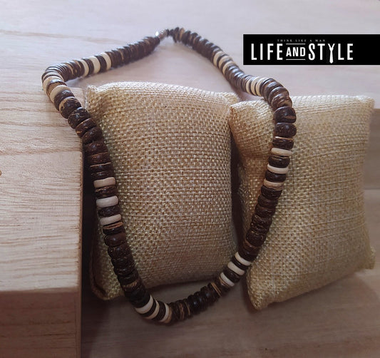 Ξύλινο χειροποίητο ανδρικό κολιέ / Κωδικός Προϊόντος: BR212