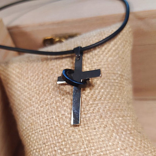 Κρεμαστός Σταυρός φυλακτό από Ανοξείδωτο Ατσάλι / Κωδικός Προϊόντος: BR304