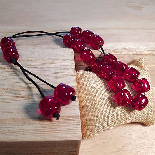 Κομπολόι χειροποίητο από μίγμα κεχριμπαριού με 19 χάντρες / Κωδικός Προϊόντος: BR320